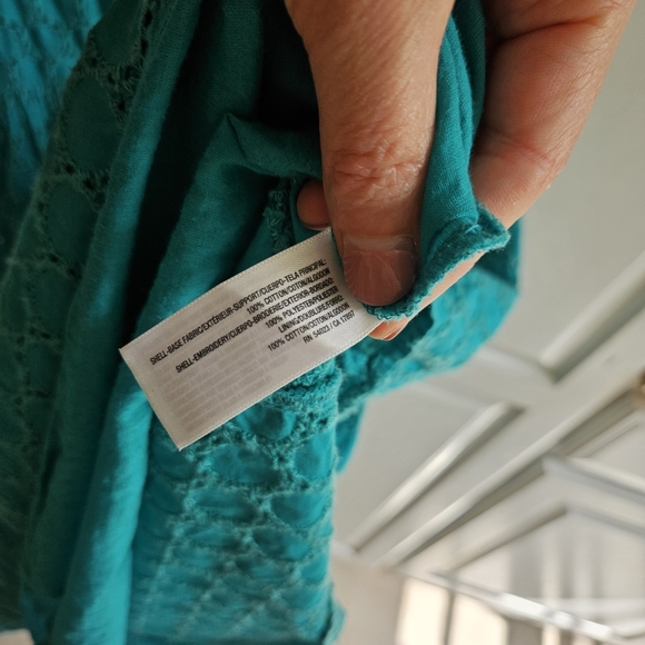 Old Navy Sleeveless Fit & Flare Teal Eyelet Sundress 2 - Picture 8 of 8